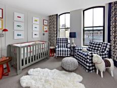 Contemporary Boy's Nursery With Gray Crib