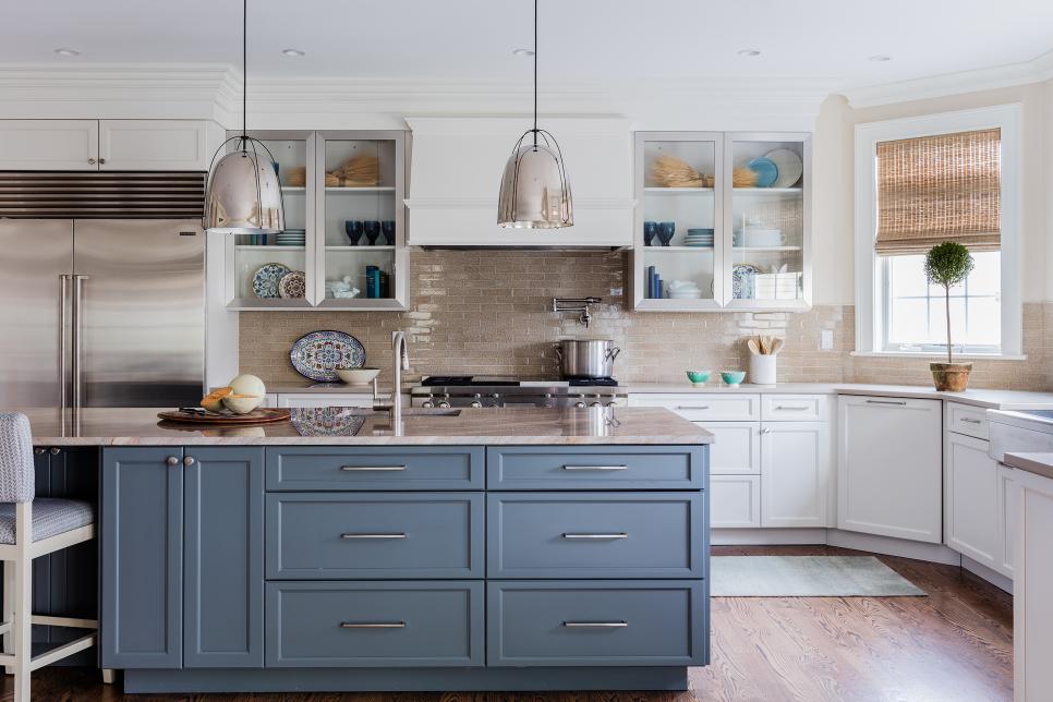 kitchens with tan walls