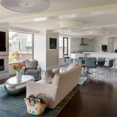 Modern Open Plan Living Room in Downtown Condominium