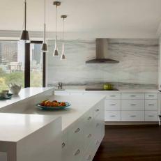 Artistic Features in Modern Kitchen Complement Beautiful Boston Views
