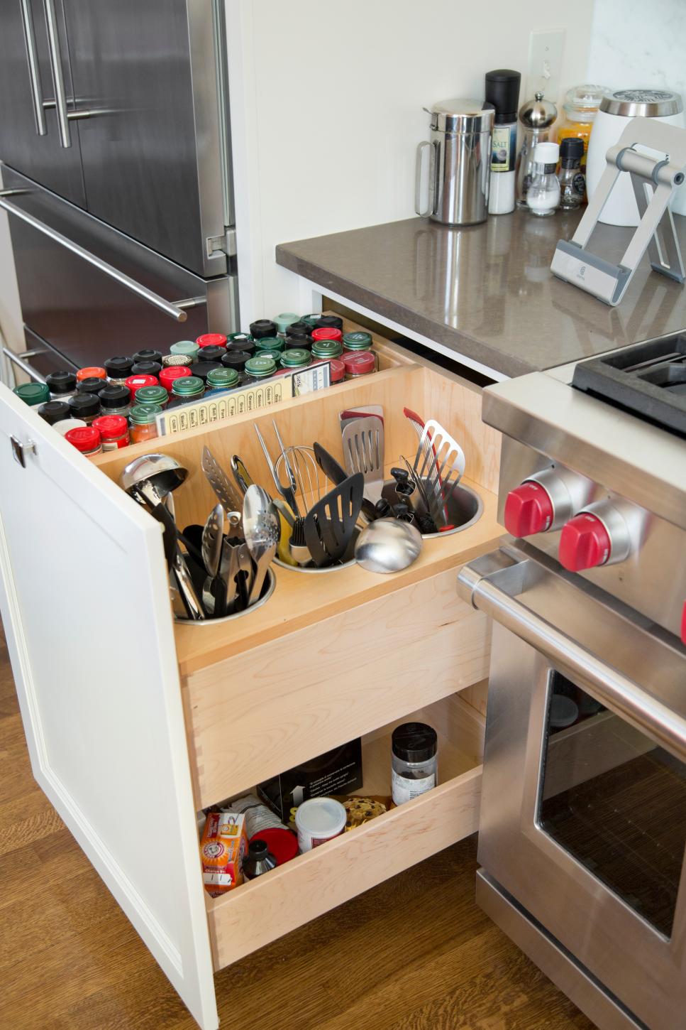 Drawers Disguised as Cabinets Create More Stylish Storage for This 