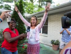 HGTV host Tiffany Brooks surprised grand prize winner Theresa Smith of Glenwood, Md., in front of family and friends. See her priceless reaction as she learns the good news.