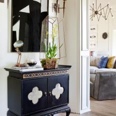 Entry With Chic, Black Cabinet and Terrarium