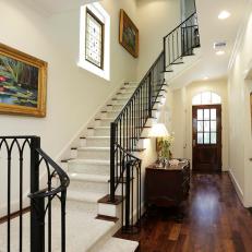 Stairs With White Stair Runner