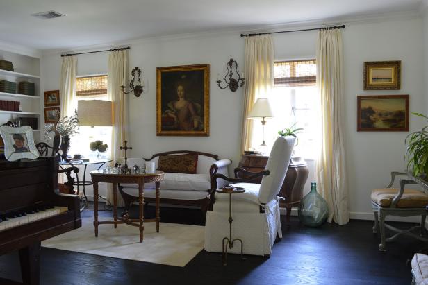 Traditional Living Room with Neutral, Modern Color Palette ...