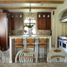 Mediterranean Kitchen With Exposed Beams