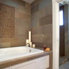 Craftsman Master Bathroom With Spa-Like Bathtub