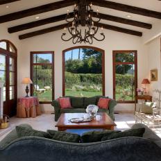 Open and Bright French Country Family Room