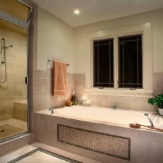 Transitional Master Bathroom is Serene, Spa-Like