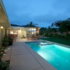 Backyard Swimming Pool With Beautiful Landscaping