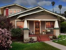 Brown Craftsman Bungalow Exterior