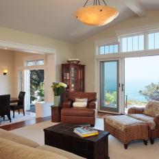 Living Room and Dining Room With Ocean View