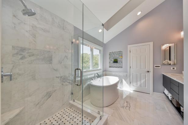 Gray Contemporary Bathroom 