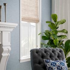Ratan Shades Add Texture to Living Room