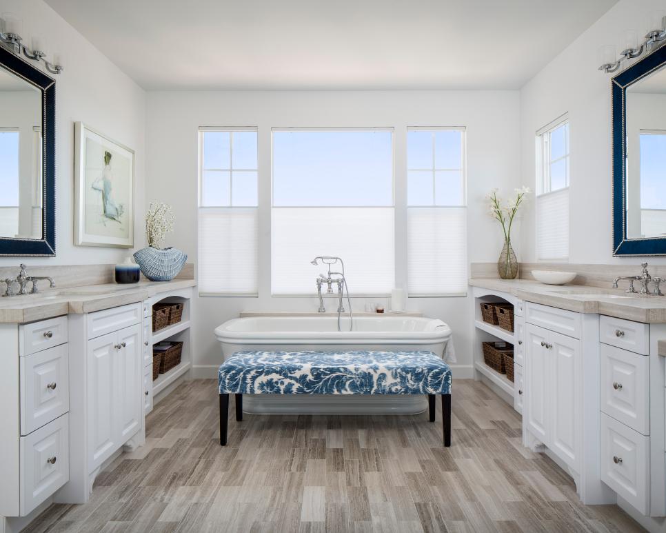 Vanities on Both Sides of Bathroom Create Symmetry and