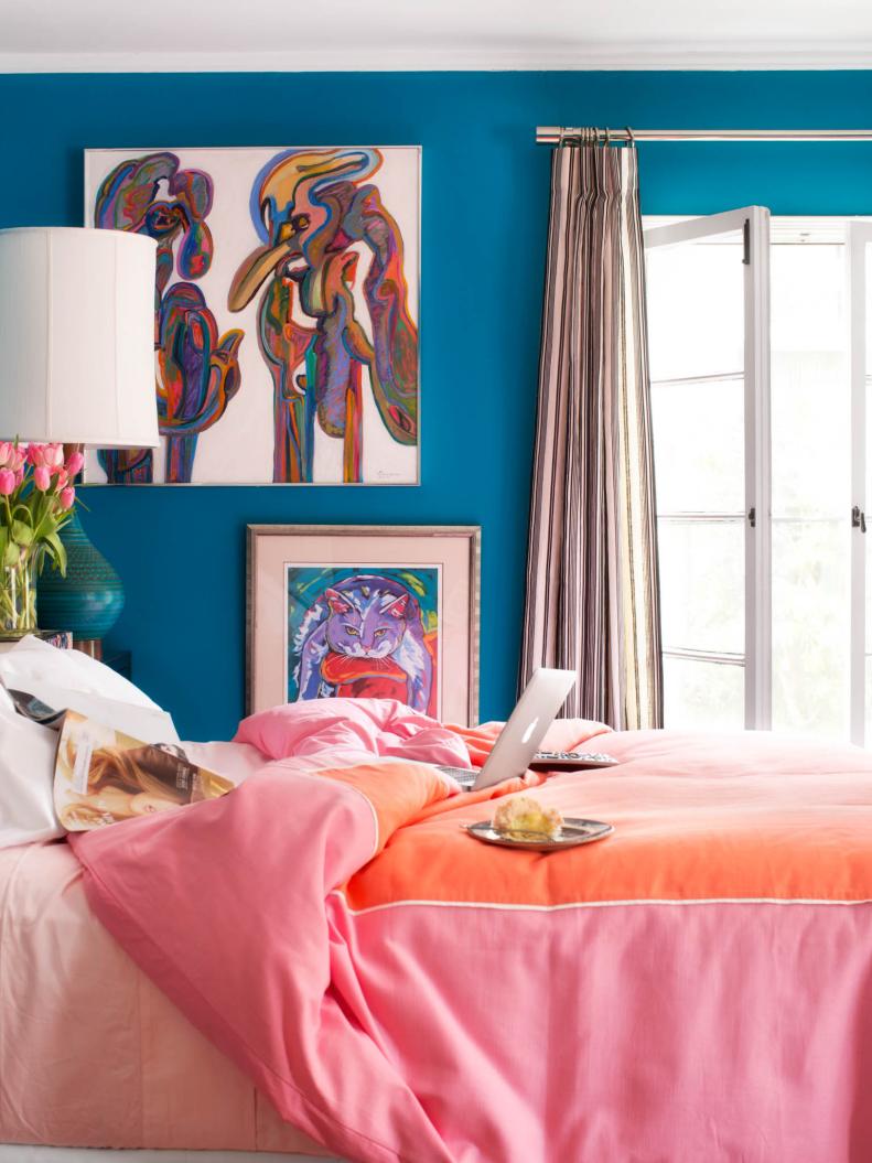Contemporary Blue Bedroom 