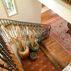 Open Stairs Lead Into Contemporary, Yet Traditional Foyer