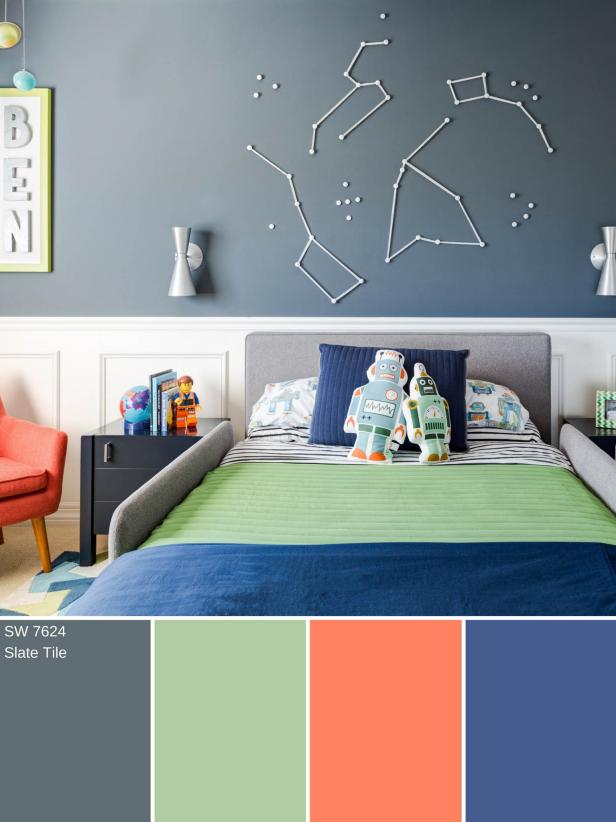 15 Chic Ways To Decorate With Slate Gray - Accent Colors For Blue Gray Walls