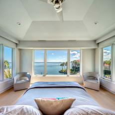 Master Bedroom With Tray Ceiling and Ocean View