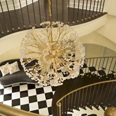 Chandelier Above Stairs