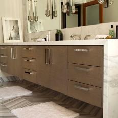 Bathroom Vanity and Gray Marble Floor