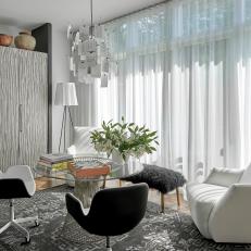 Black and White Contemporary Morning Room