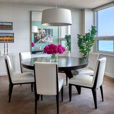Modern Dining Room With Leather Chairs