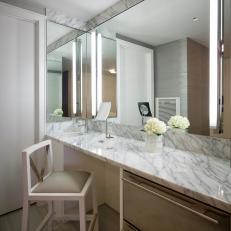 Marble Dressing Area and Barstool