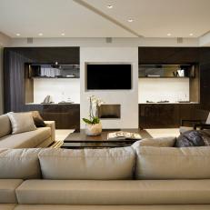 Neutral Contemporary Living Room With Sectional