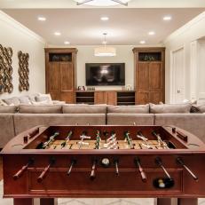 Neutral Game Room With Foosball Table