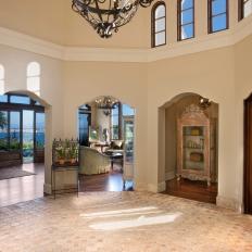 Large Round Foyer in French Country Estate