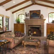 Old World-Inspired Living Room is Comfortable, Warm