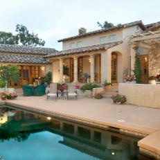 Inviting Backyard Pool at Tuscan Villa