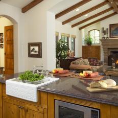 Tuscan-Inspired Open Floor Plan Kitchen