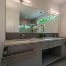 Modern Bathroom With Double Floating Vanity