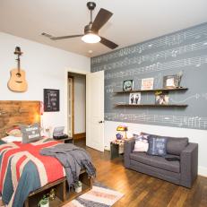 Music-Inspired Teen Bedroom With British Flag Decor