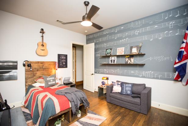 Music-Inspired Teen Bedroom With British Flag Decor | HGTV