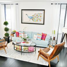 Eclectic Living Room with Bold, Vibrant Colors