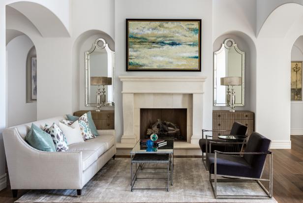 Timeless Design in Neutral Transitional Living Room 