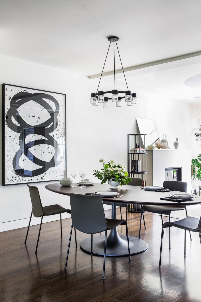Black and White Contemporary Dining Room