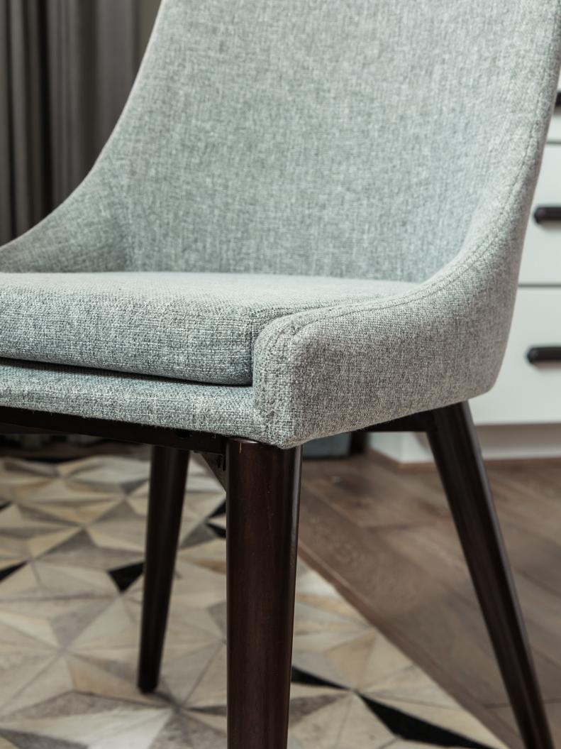 Gray Danish Midcentury-Modern Armless Dining Chair