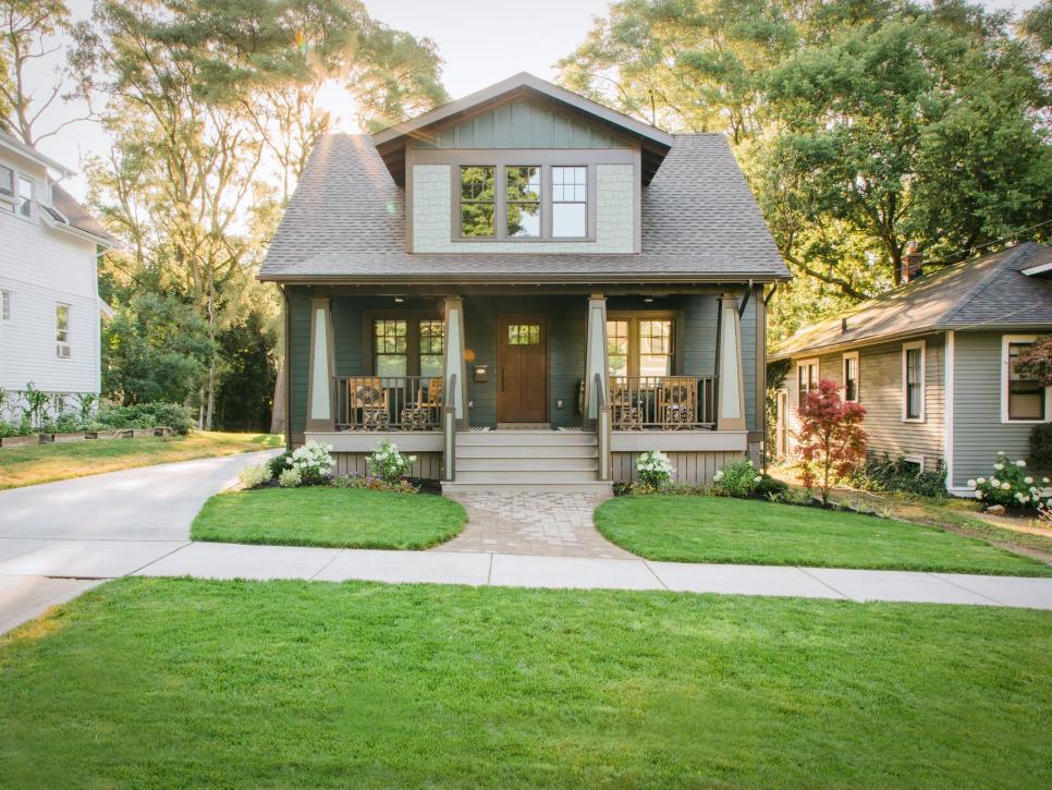 Green Craftsman Home With Great Curb Appeal