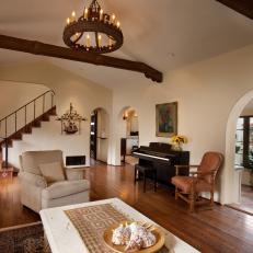 Spanish Colonial Living Room with Open Concept Design
