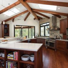 Open, Contemporary Kitchen Brings in Rustic Elements
