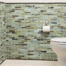 Eye-Catching Tile Walls in Contemporary Bathroom
