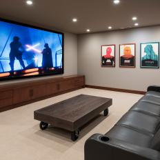 Contemporary Home Theater is Relaxing, Comfortable