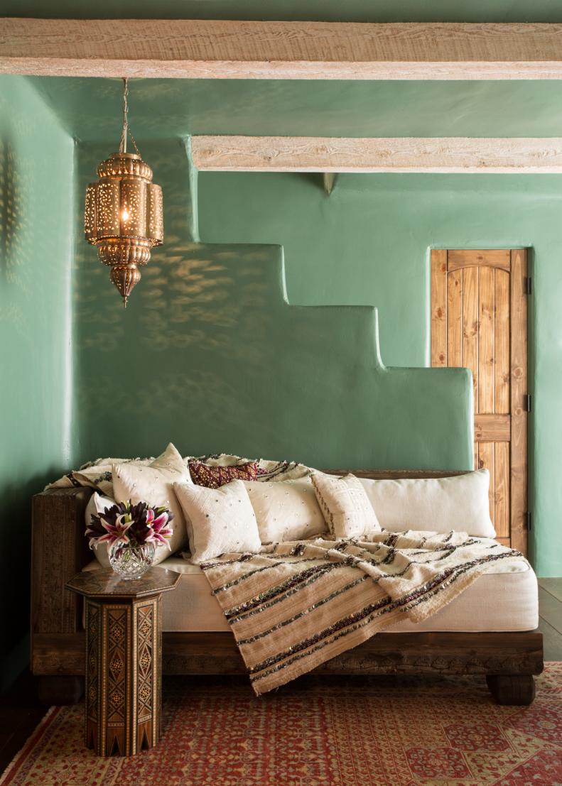 Blue-Green Moroccan Reading Nook