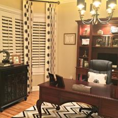 Home Office With Chevron Striped Rug