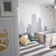 Gray, White and Gold Guest Room and Nursery