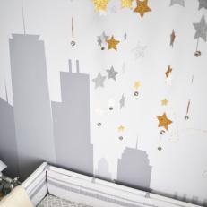 New York City Skyline Decal in Travel Themed Nursery